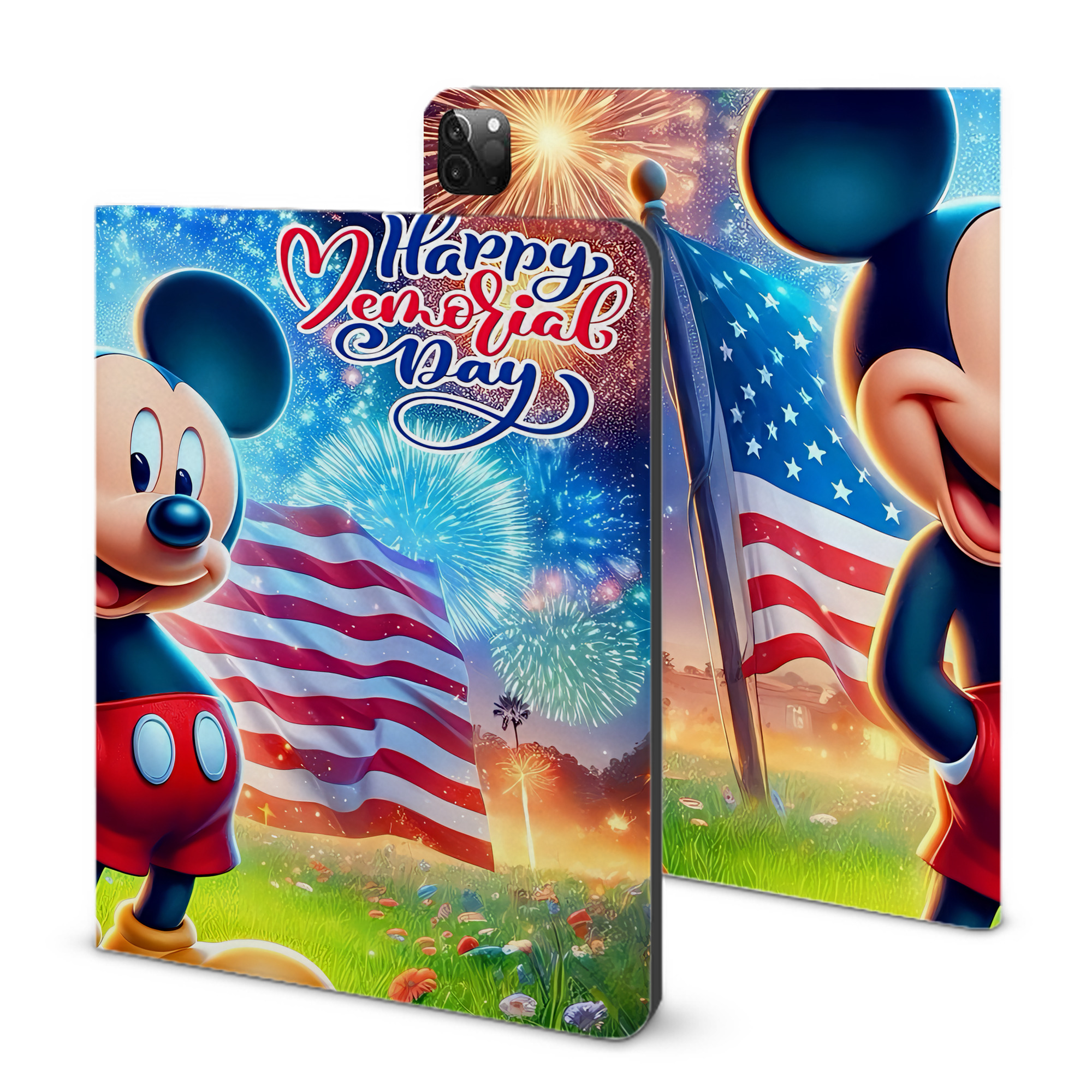 （画像用） ミッキーマウス Mickey Mouse IPadケース ペンホルダー付き ブックスタイルデザイン